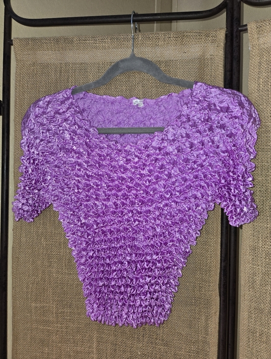 Source Unknown Tops - Vintage Y2K 2000s Purple FC Popcorn Bubble Stretch Top One Size